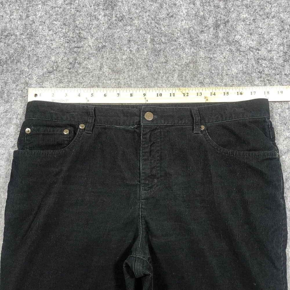 Lauren Jeans Co Corduroy Pants Womens 12 Black Straight Stretch Classic Casual